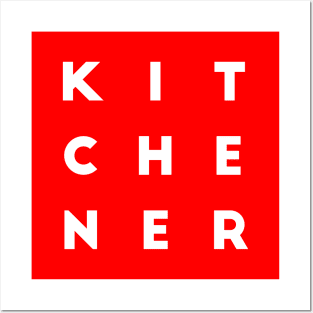 Kitchener | Red square, white letters | Canada Posters and Art